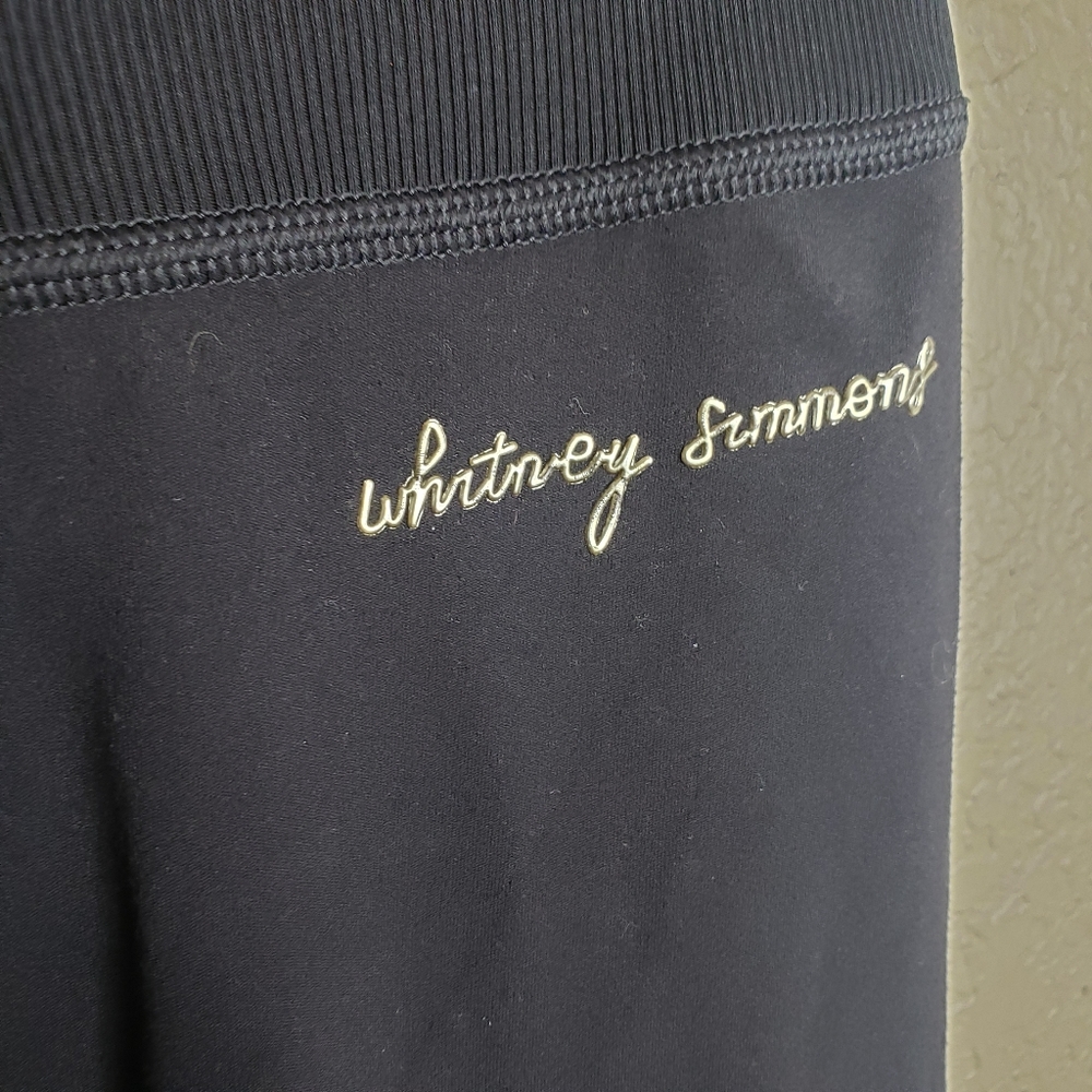 Gymshark Whitney Simmons Butt Scrunch Rib Waist Black Leggings - Picture 3 of 10